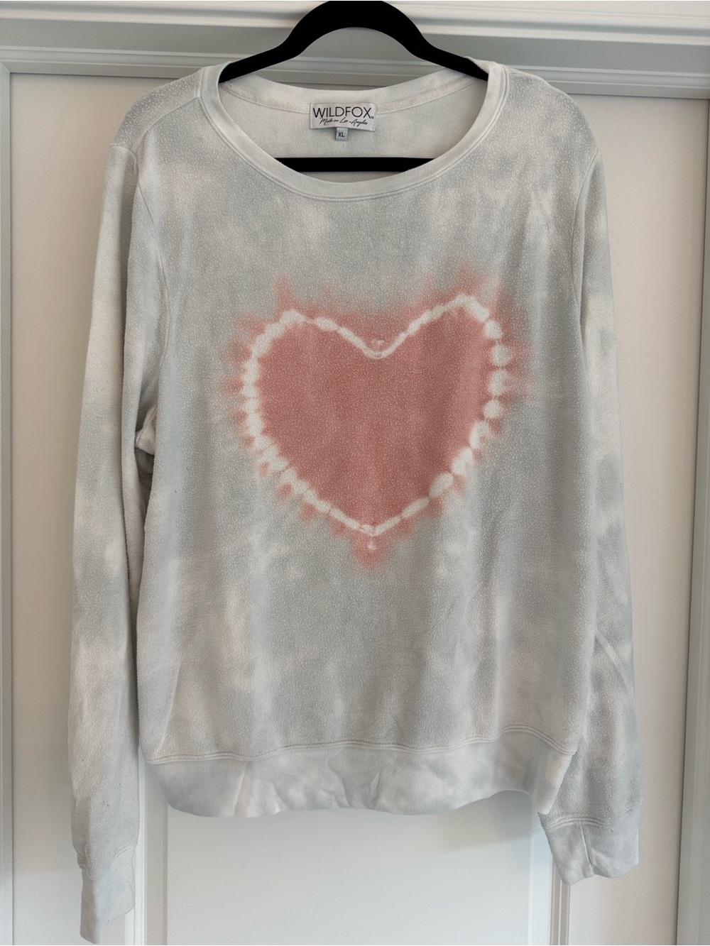 Wildfox Pink Heart Tie Dye Style Crewneck